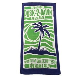 Vtg American‎ Eagle Beach Towel LOT of 2 Towels Terrycloth Palm Tree Graphic